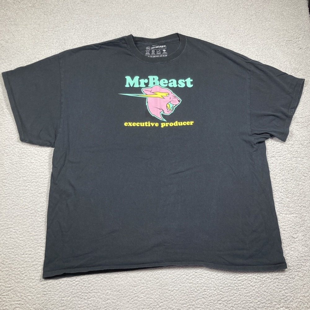 Mr Beast Executive Producer T Shirt Adult 3X Black Short Sleeve Youtube